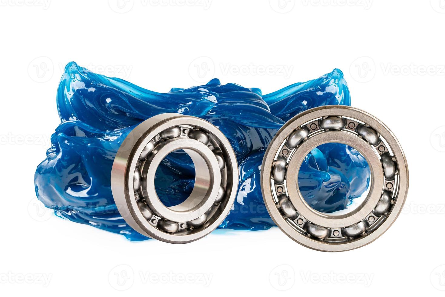 Ball bearing stainless with grease lithium machinery lubrication for automotive and industrial  isolated on white background photo