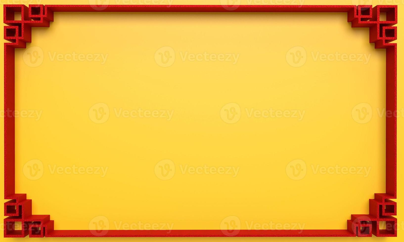 Golden yellow orange color red frame pattern abstract background wallpaper empty symbol decoration ornament chinese new year asia  zodiac culture religion celebration festival party event.3d render photo