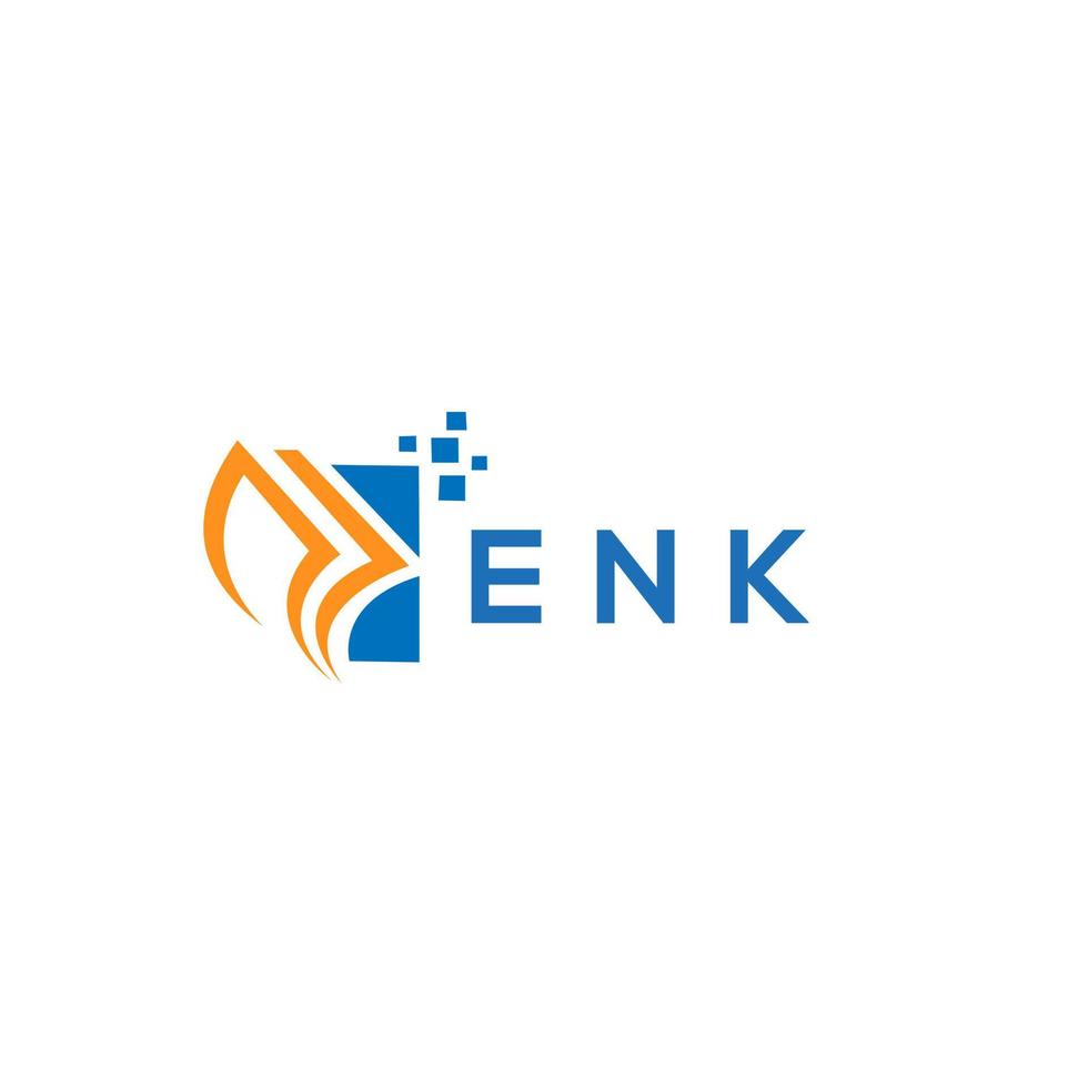 ENK credit repair accounting logo design on white background. ENK creative initials Growth graph letter logo concept. ENK business finance logo design. vector