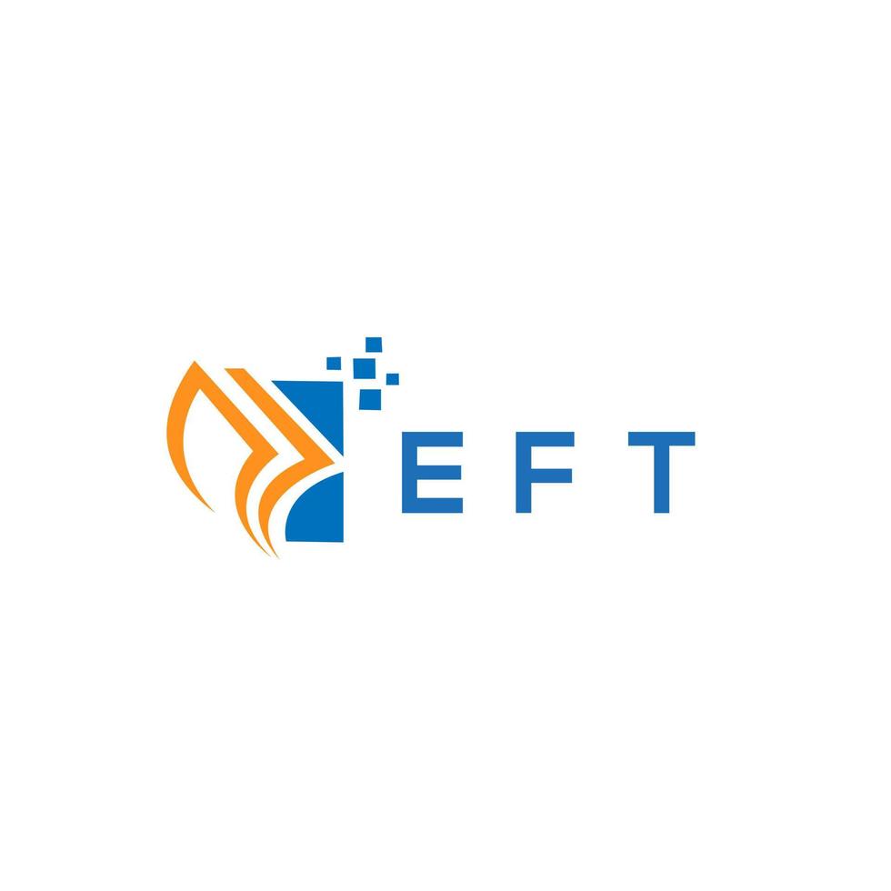 diseño de logotipo de contabilidad de reparación de crédito eft sobre fondo blanco. concepto de logotipo de letra de gráfico de crecimiento de iniciales creativas eft. diseño del logotipo de finanzas empresariales eft. vector