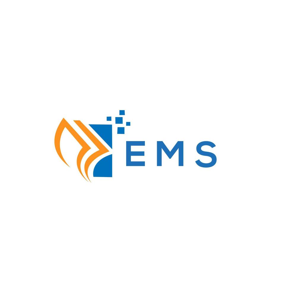 EMS credit repair accounting logo design on white background. EMS creative initials Growth graph letter logo concept. EMS business finance logo design. vector