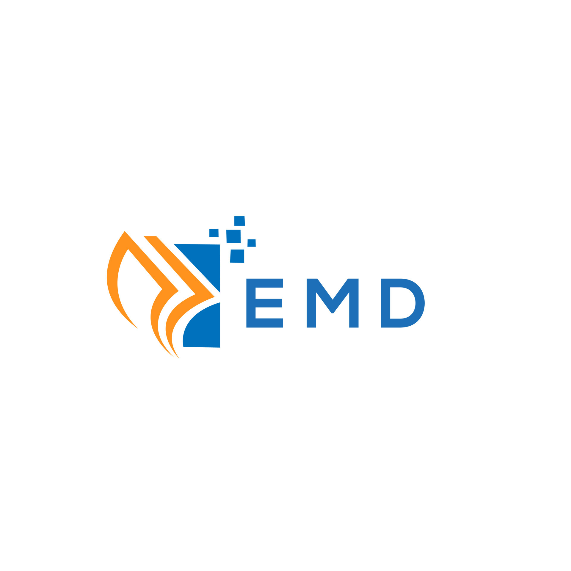 EMD credit repair accounting logo design on white background. EMD