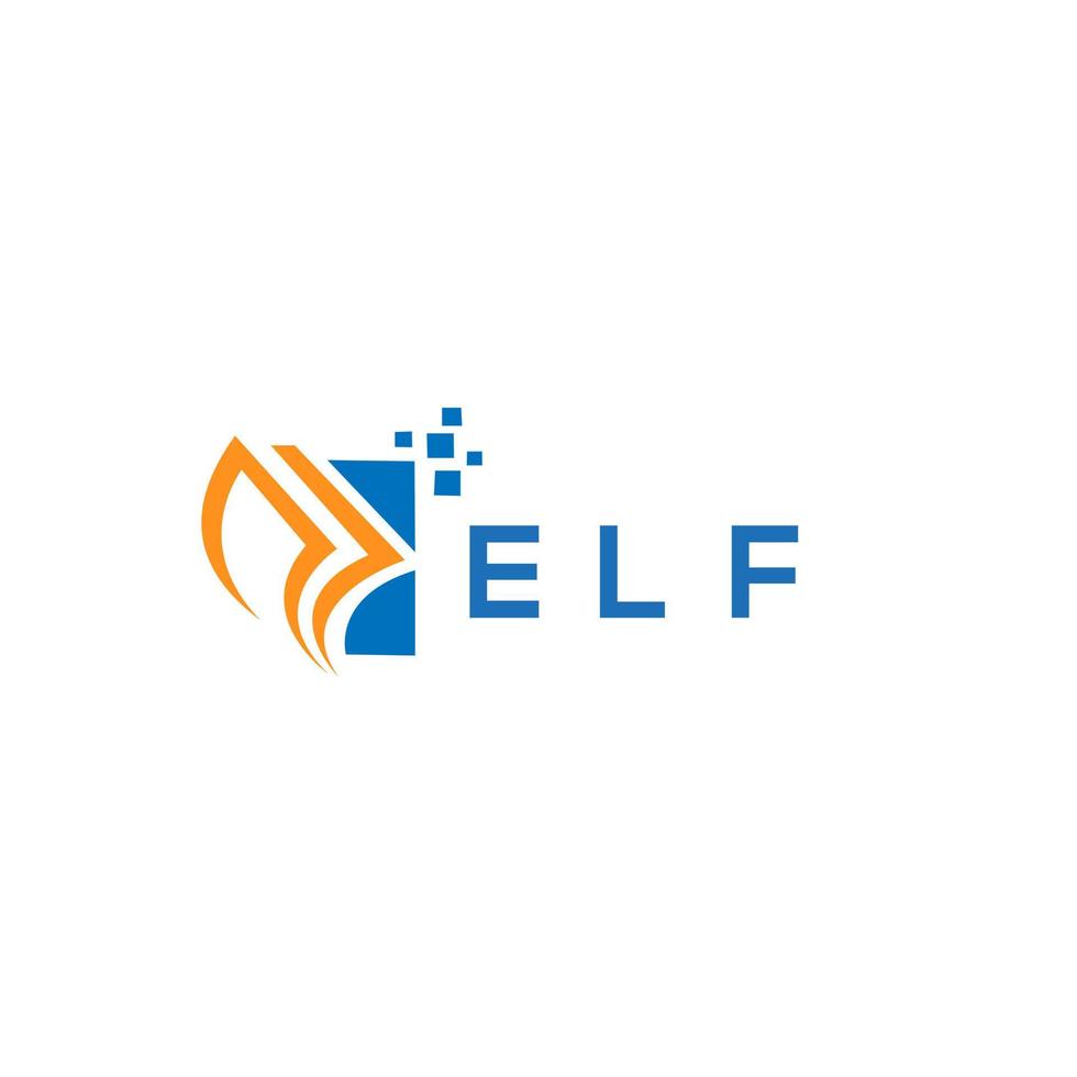 ELF credit repair accounting logo design on white background. ELF creative initials Growth graph letter logo concept. ELF business finance logo design. vector