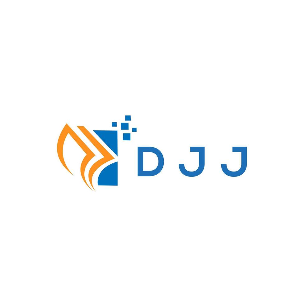 diseño de logotipo de contabilidad de reparación de crédito djj sobre fondo blanco. djj creative iniciales gráfico de crecimiento letra logo concepto. diseño del logotipo de finanzas empresariales djj. vector