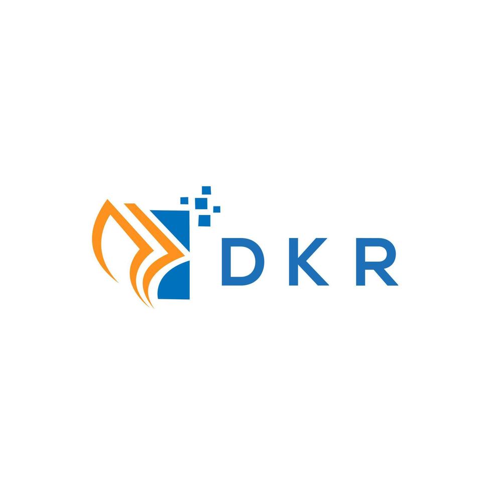 diseño de logotipo de contabilidad de reparación de crédito dkr sobre fondo blanco. dkr creative iniciales crecimiento gráfico carta logo concepto. diseño del logotipo de finanzas empresariales dkr. vector