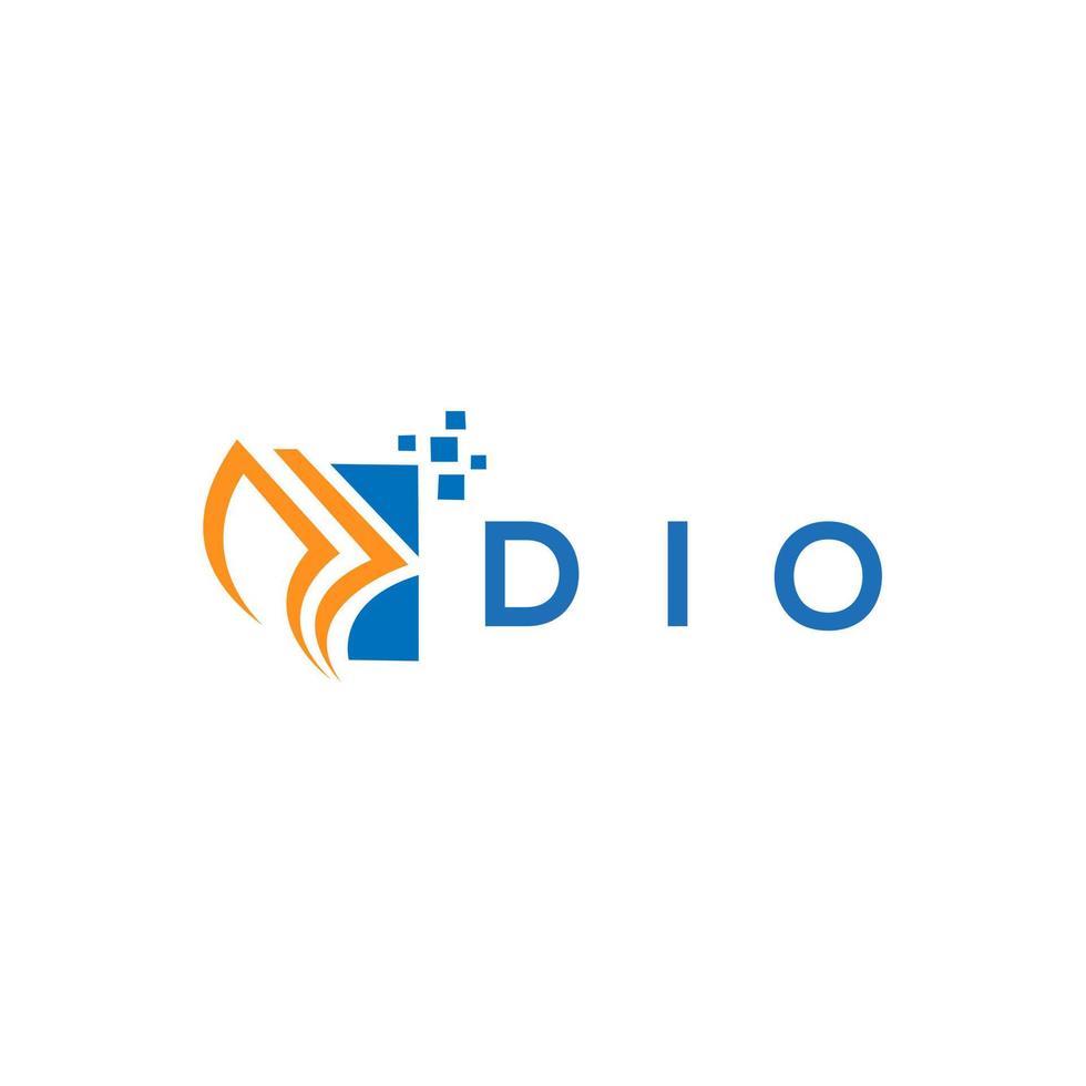 DIO credit repair accounting logo design on white background. DIO creative initials Growth graph letter logo concept. DIO business finance logo design. vector