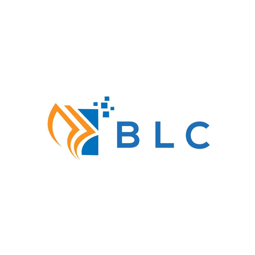 diseño de logotipo de contabilidad de reparación de crédito blc sobre fondo blanco. blc creative iniciales gráfico de crecimiento letra logo concepto. diseño del logotipo de finanzas empresariales blc. vector