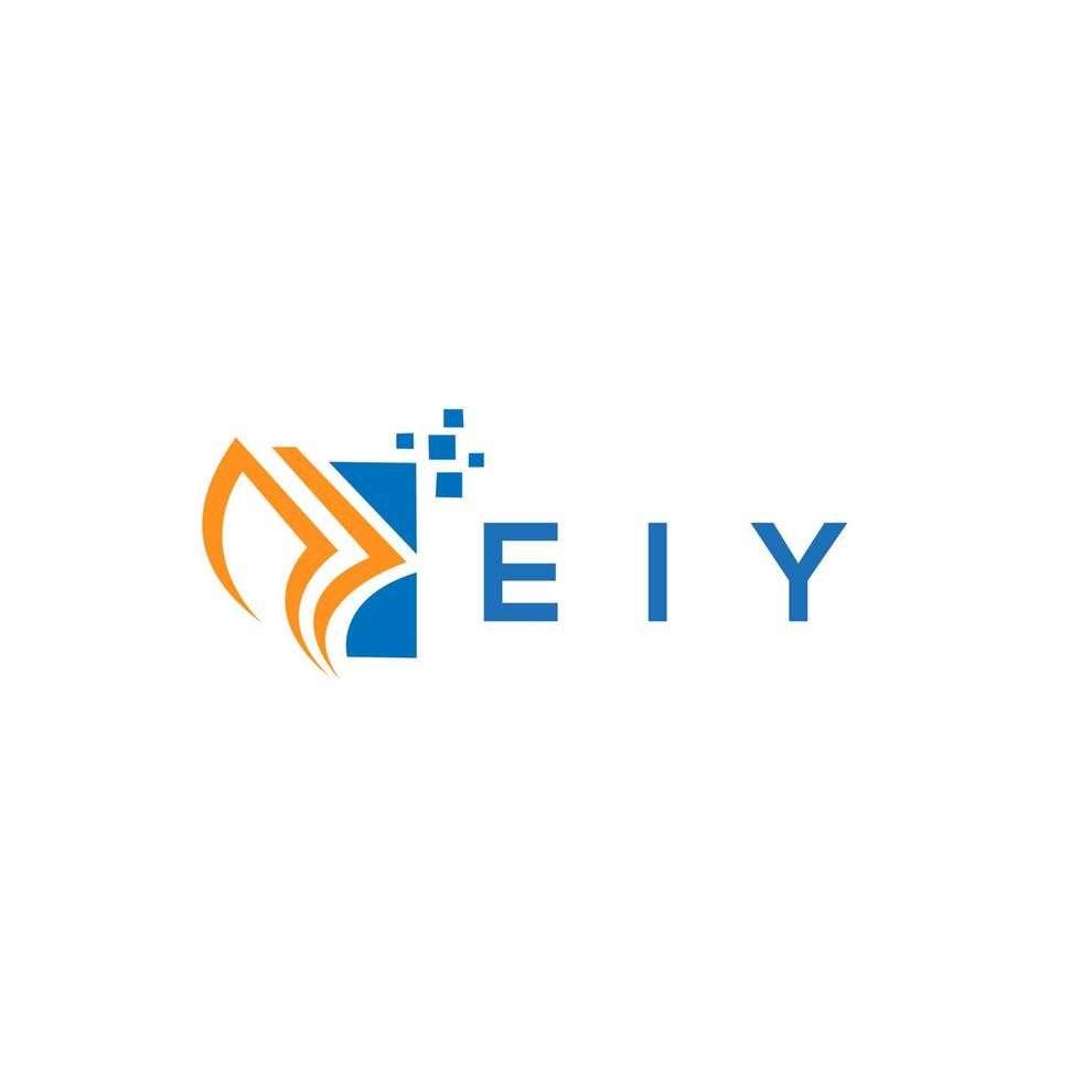 diseño de logotipo de contabilidad de reparación de crédito eiy sobre fondo blanco. eiy iniciales creativas gráfico de crecimiento letra logo concepto. diseño del logotipo de finanzas empresariales eiy. vector