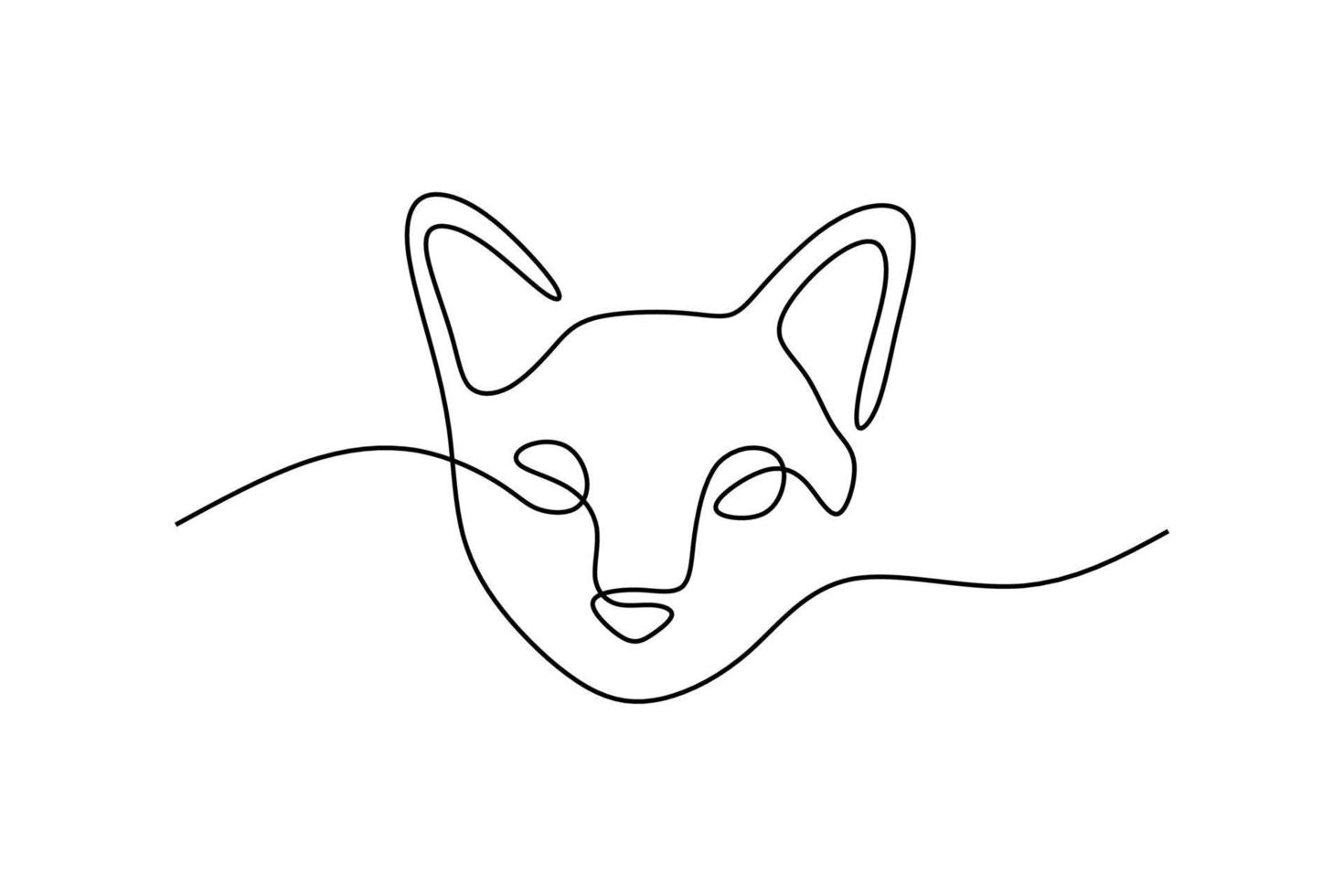 Cute cat pet oneline continuous handdrawn line art editable line vector