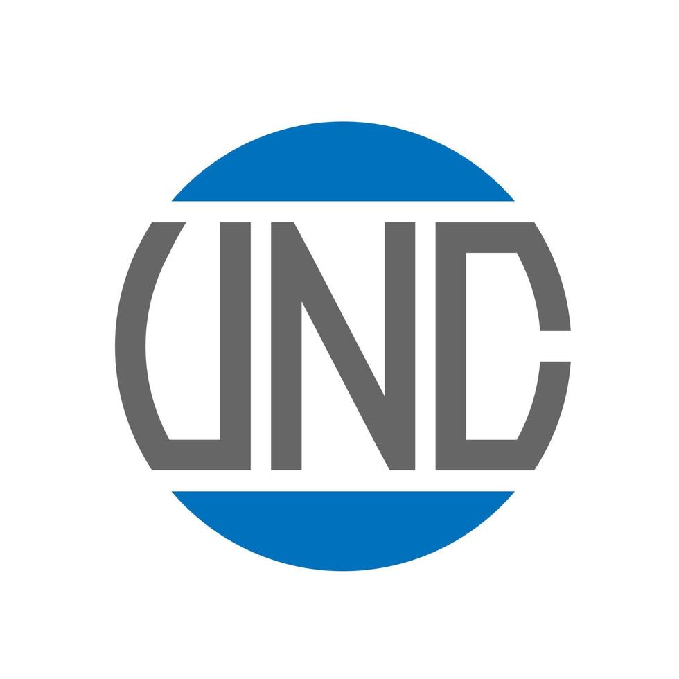 diseño de logotipo de letra nc sobre fondo blanco. concepto de logotipo de círculo de iniciales creativas unc. diseño de letras unc. vector