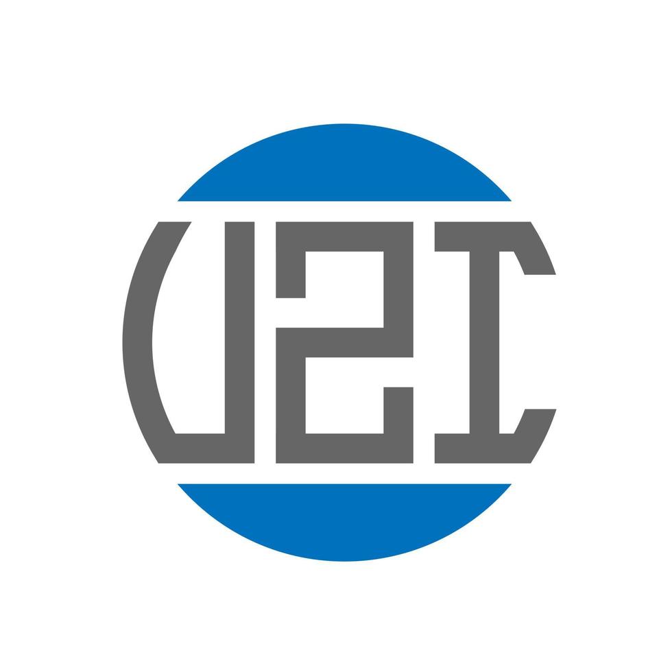 diseño de logotipo de letra uzi sobre fondo blanco. concepto de logotipo de círculo de iniciales creativas de uzi. diseño de letras uzi. vector