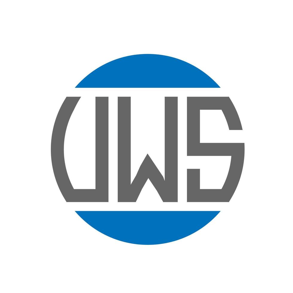UWS letter logo design on white background. UWS creative initials