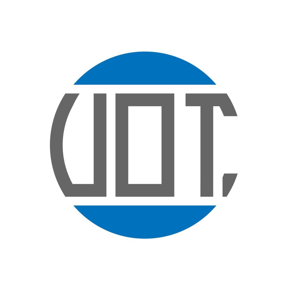 diseño de logotipo de letra uot sobre fondo blanco. concepto de logotipo de círculo de iniciales creativas uot. uot diseño de letras. vector