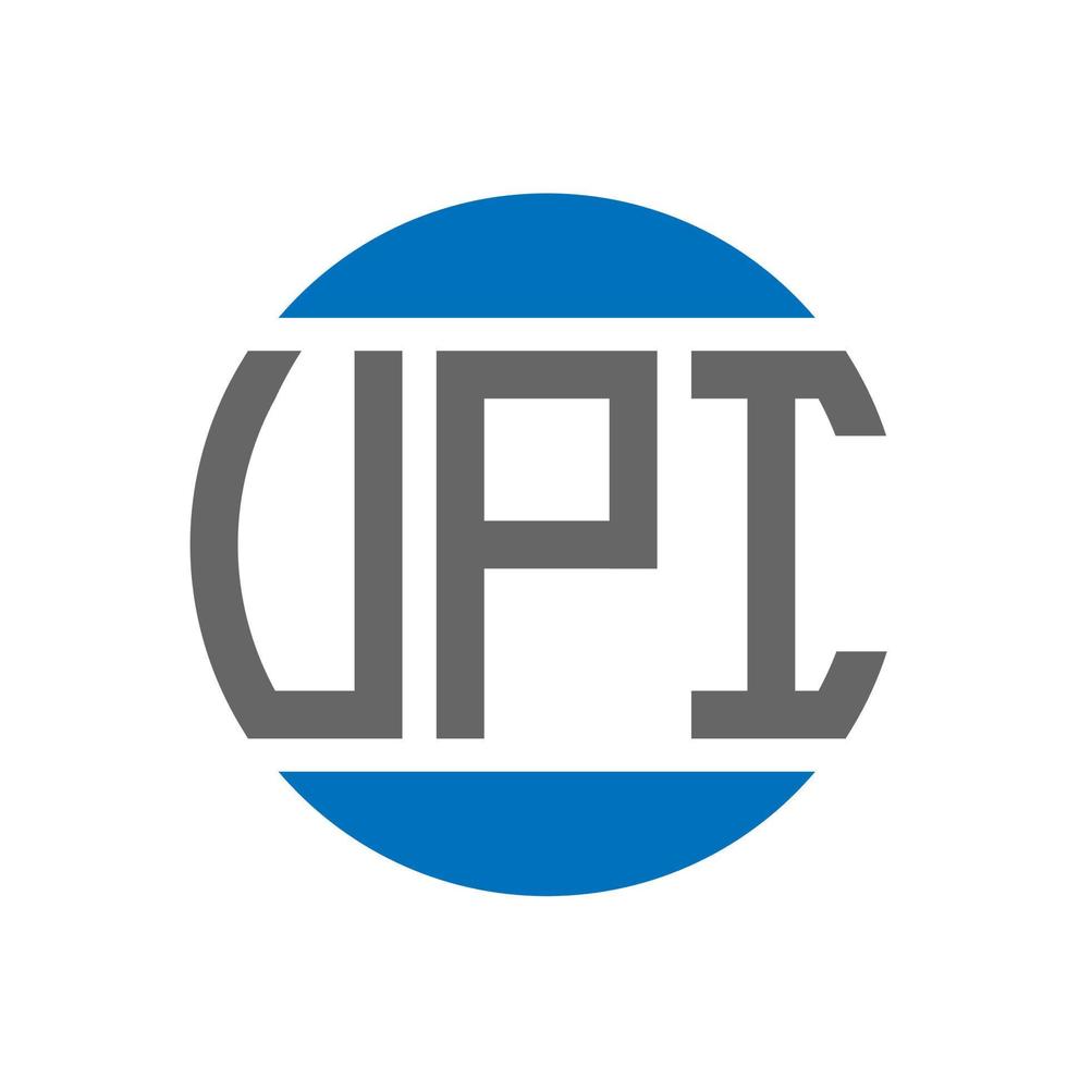 diseño de logotipo de letra upi sobre fondo blanco. concepto de logotipo de círculo de iniciales creativas upi. diseño de letras upi. vector