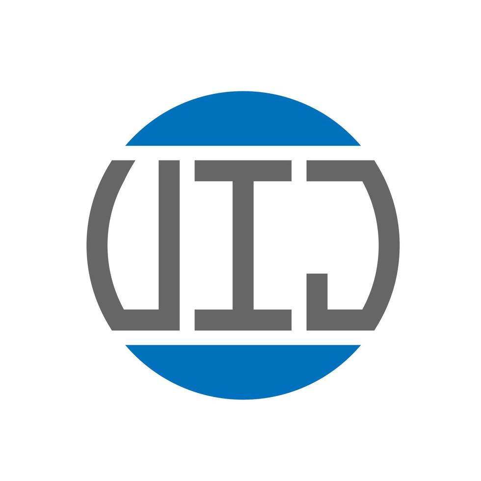 diseño de logotipo de letra uij sobre fondo blanco. concepto de logotipo de círculo de iniciales creativas uij. diseño de letras uij. vector