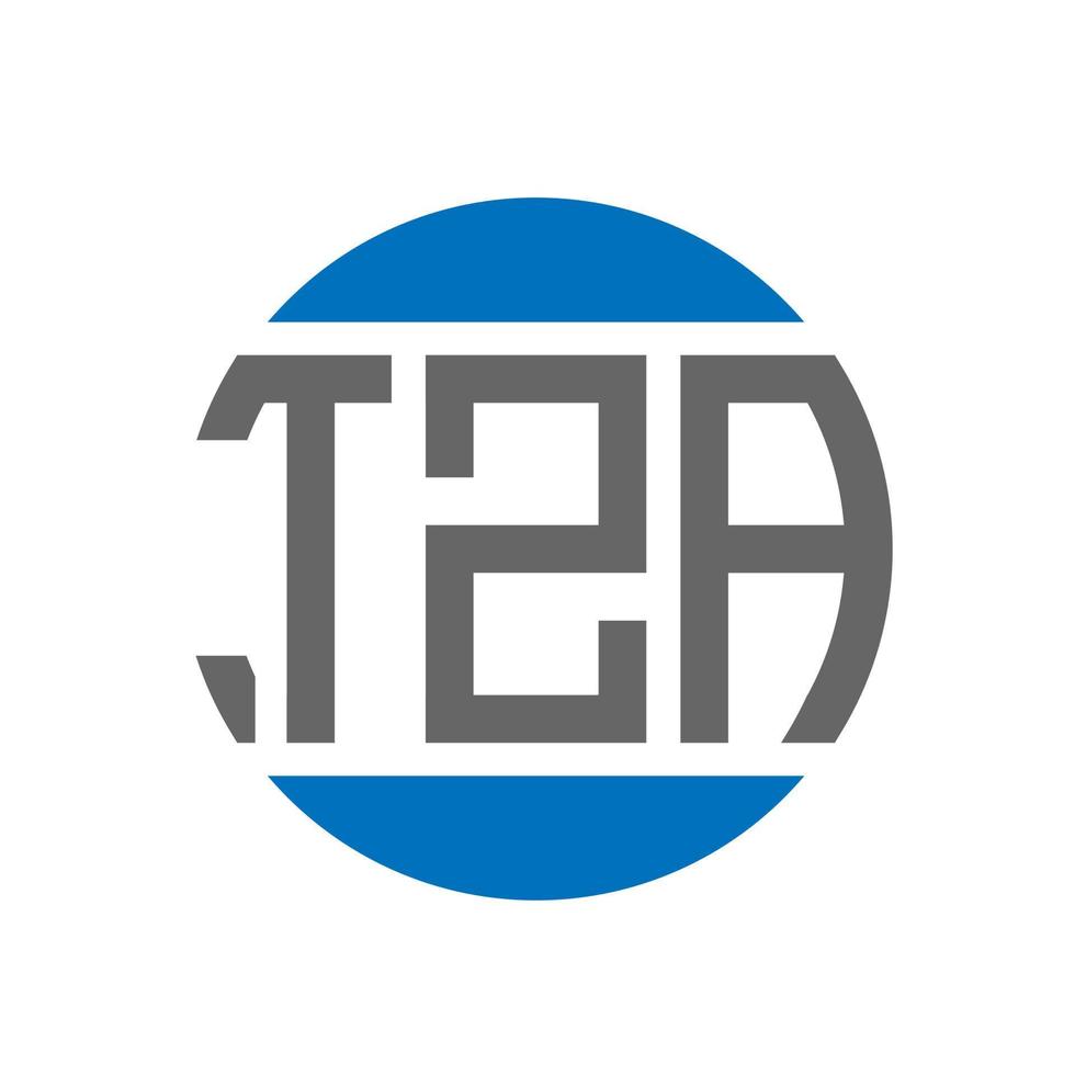 diseño de logotipo de letra tza sobre fondo blanco. concepto de logotipo de círculo de iniciales creativas tza. diseño de letras tza. vector
