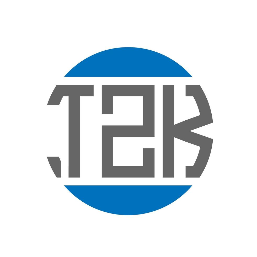 diseño de logotipo de letra tzk sobre fondo blanco. concepto de logotipo de círculo de iniciales creativas tzk. diseño de letras tzk. vector