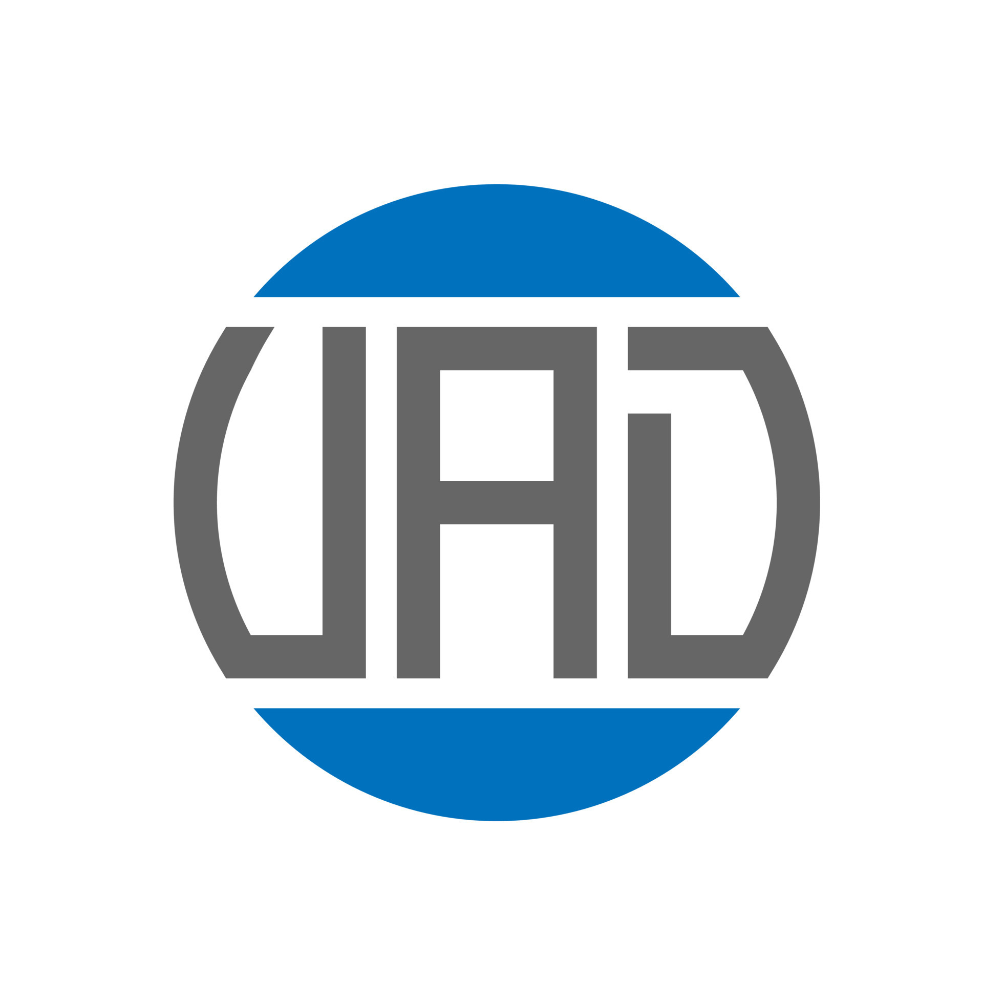 UAD letter logo design on white background. UAD creative initials circle logo concept. UAD