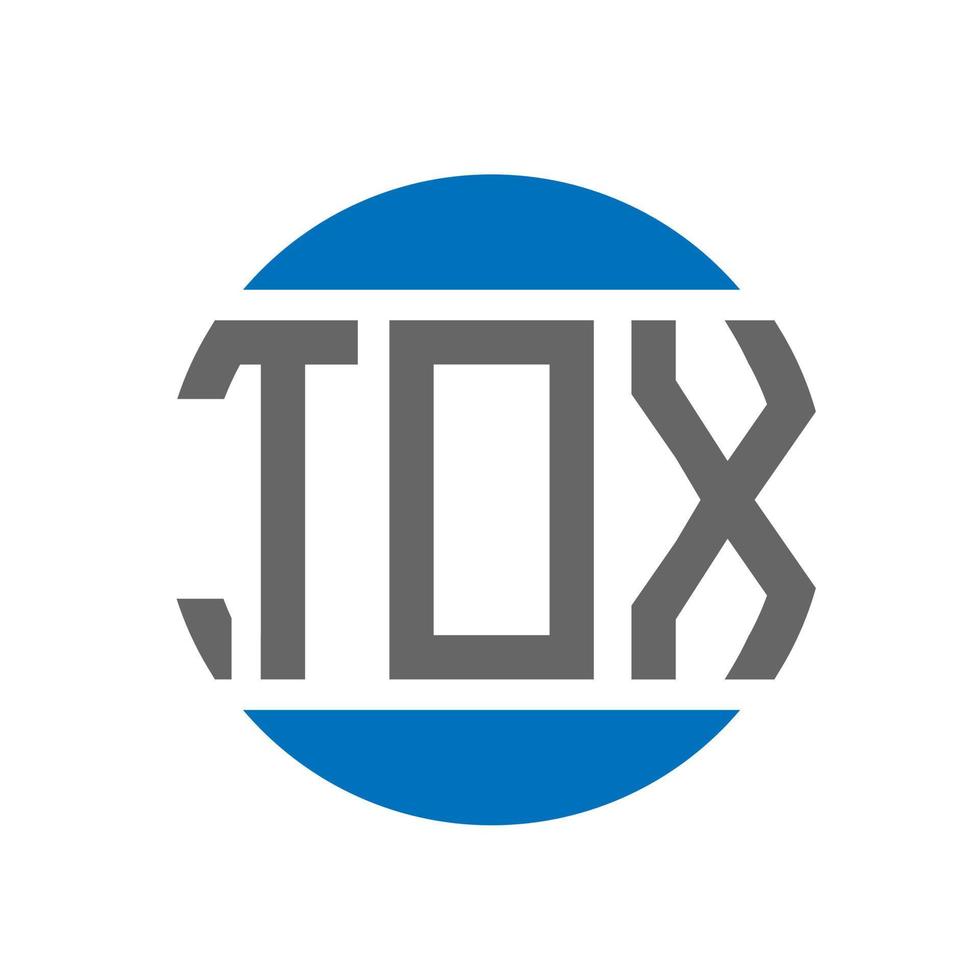 diseño de logotipo de letra tox sobre fondo blanco. concepto de logotipo de círculo de iniciales creativas tox. diseño de cartas toxicológicas. vector