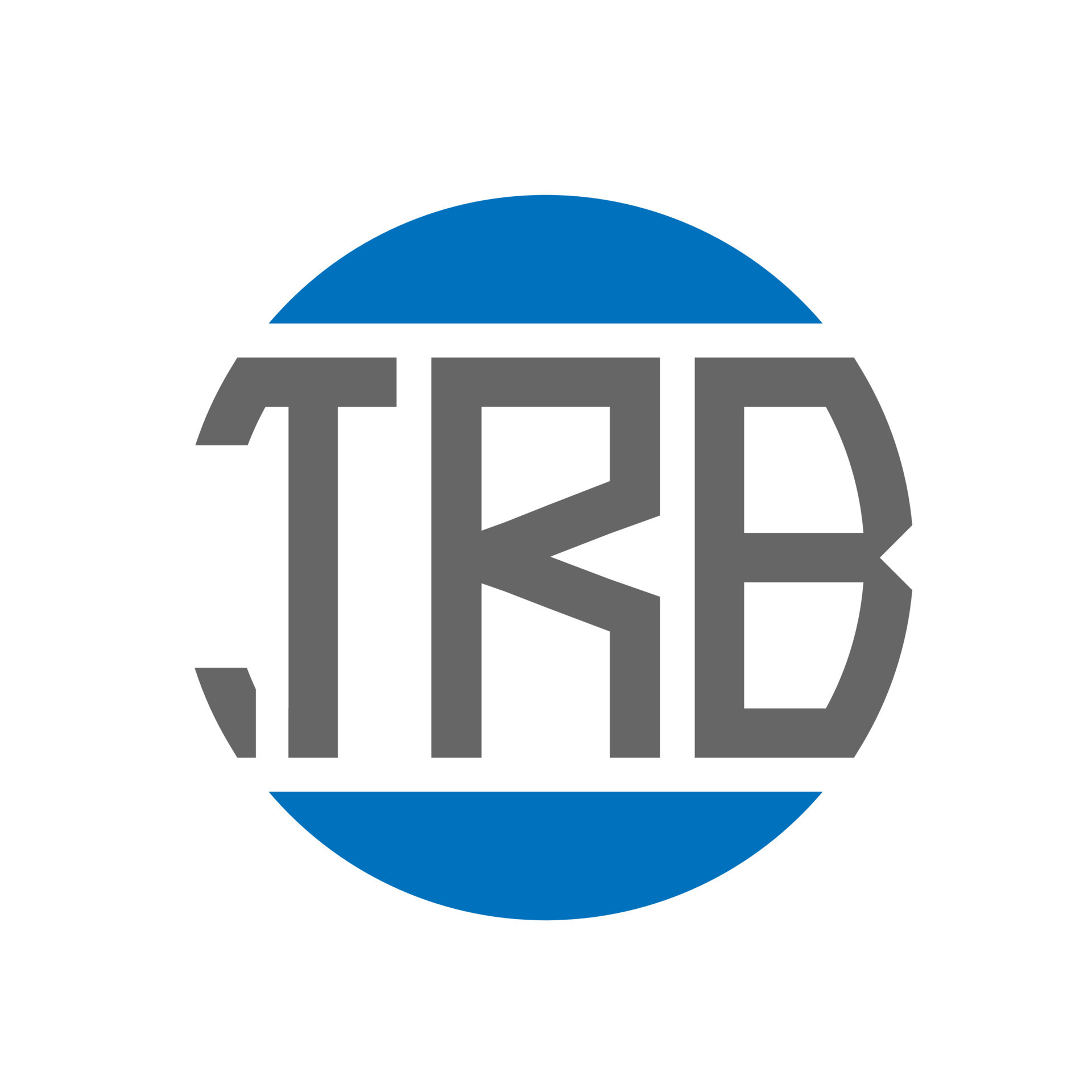 diseño de logotipo de letra trb sobre fondo blanco. concepto de