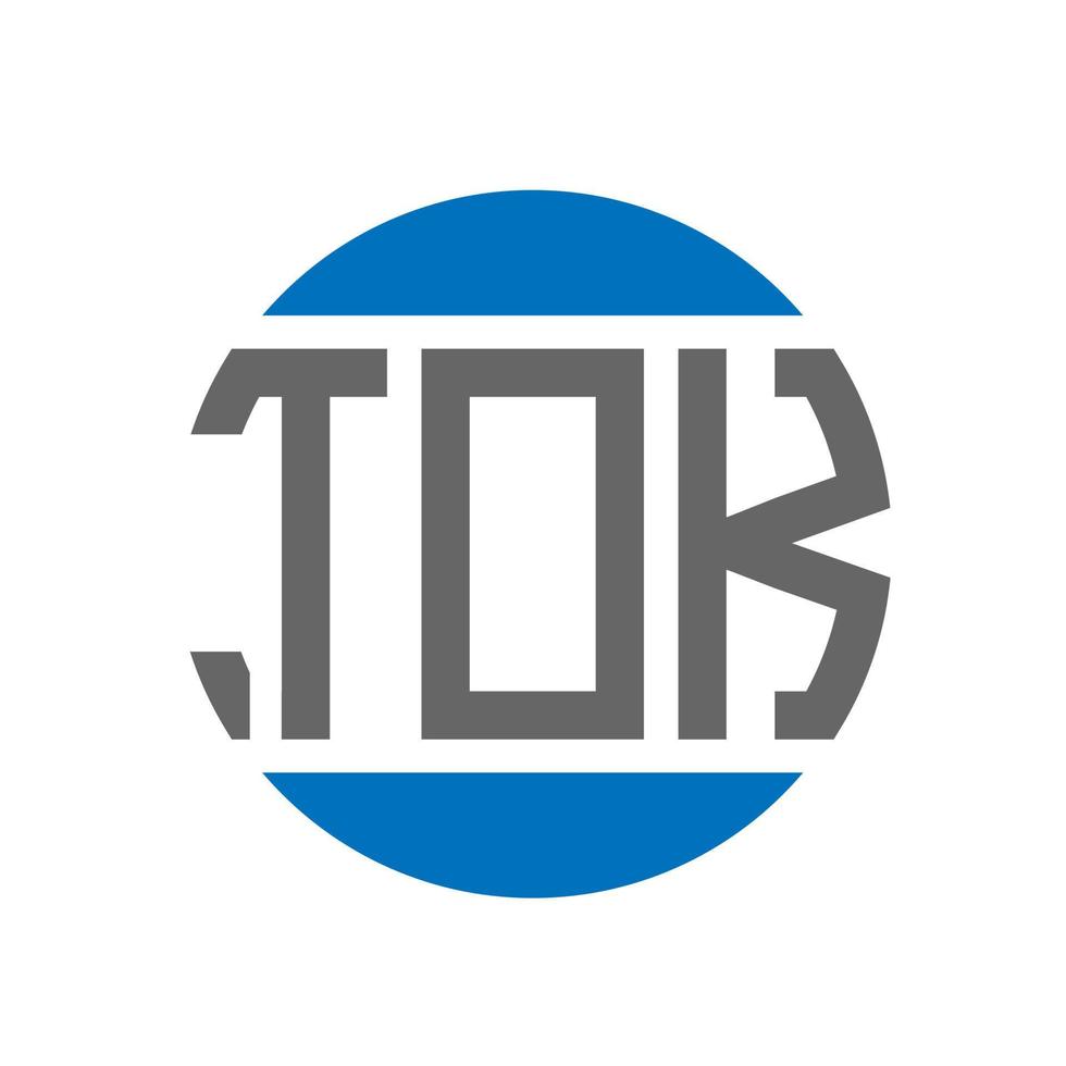 diseño de logotipo de letra tok sobre fondo blanco. concepto de logotipo de círculo de iniciales creativas tok. diseño de letras tok. vector