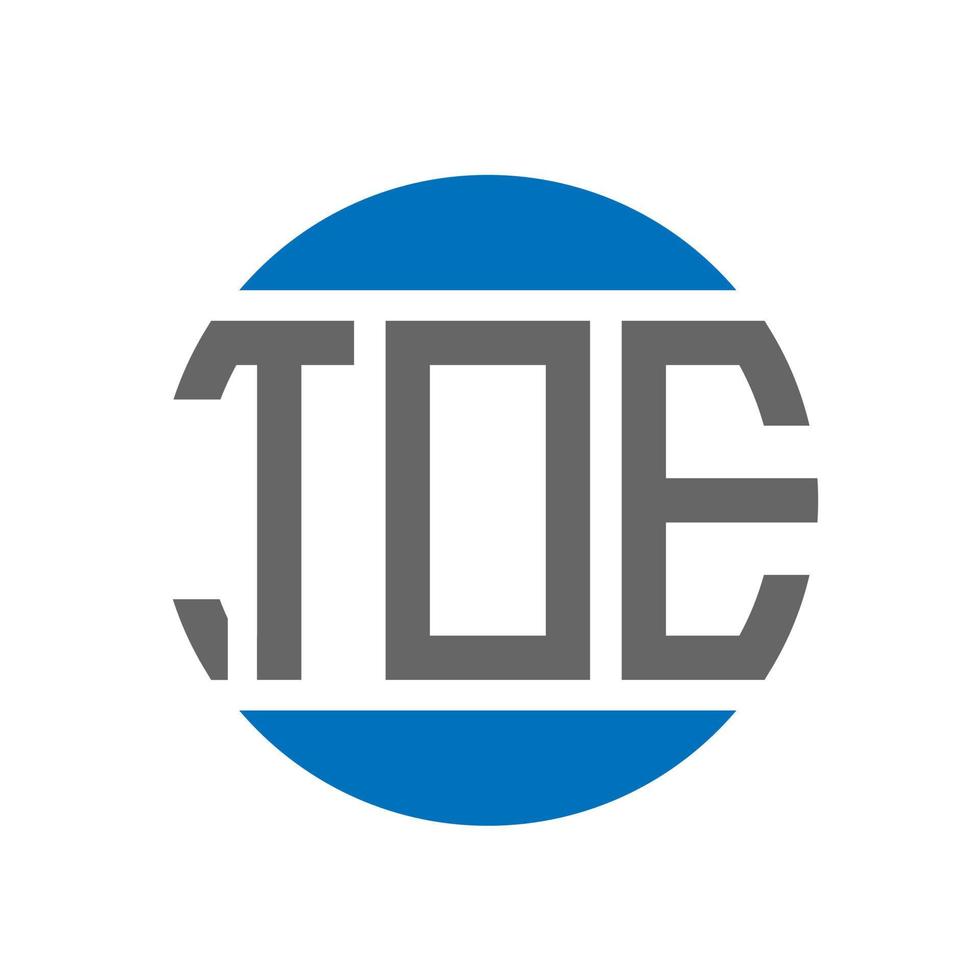TOE letter logo design on white background. TOE creative initials circle logo concept. TOE letter design. vector