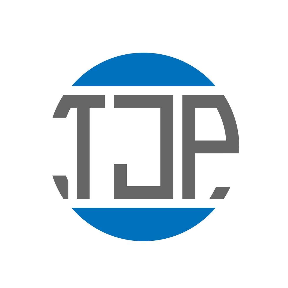 diseño de logotipo de letra tjp sobre fondo blanco. concepto de logotipo de círculo de iniciales creativas de tjp. diseño de letra tjp. vector