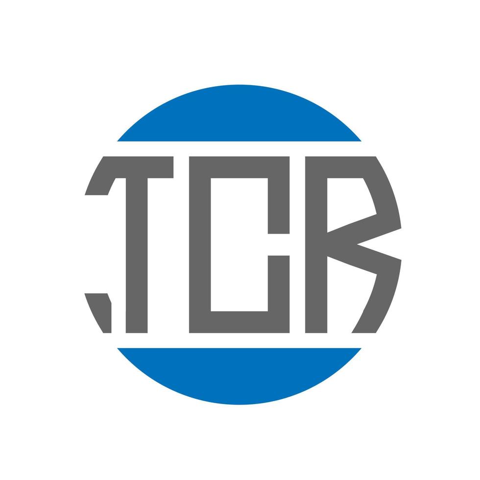 diseño de logotipo de letra tcr sobre fondo blanco. concepto de logotipo de círculo de iniciales creativas tcr. diseño de letra tcr. vector