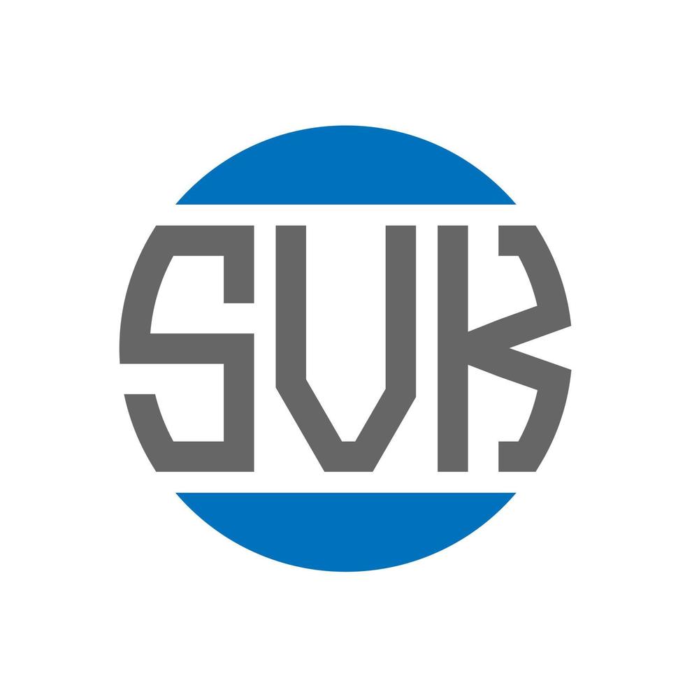 diseño de logotipo de letra svk sobre fondo blanco. concepto de logotipo de círculo de iniciales creativas de svk. diseño de letras svk. vector