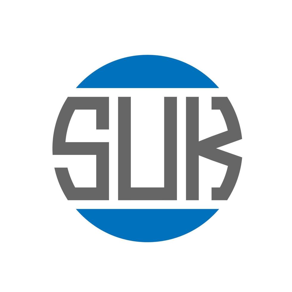 SUK letter logo design on white background. SUK creative initials circle logo concept. SUK letter design. vector