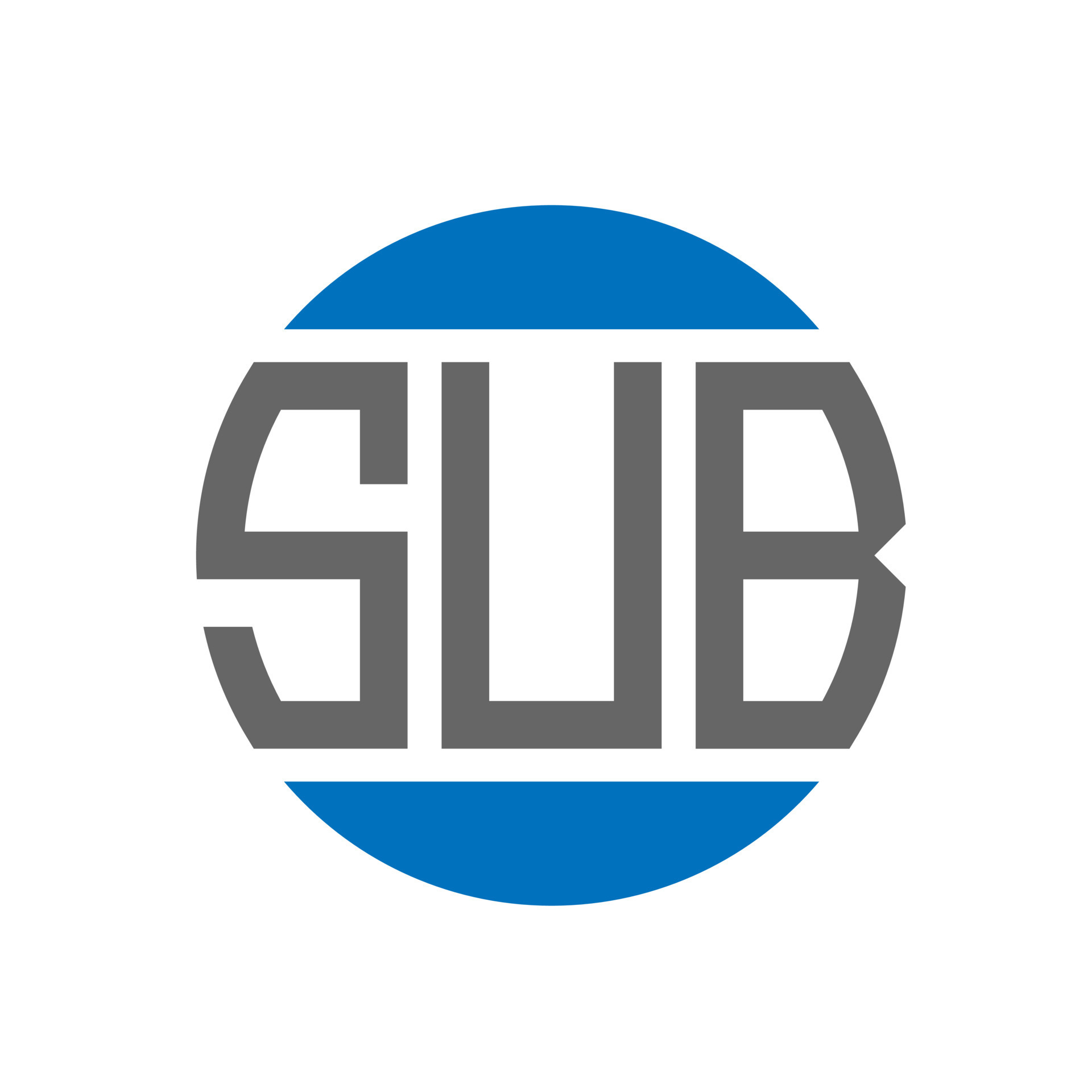 SUB letter logo design on white background SUB creative initials