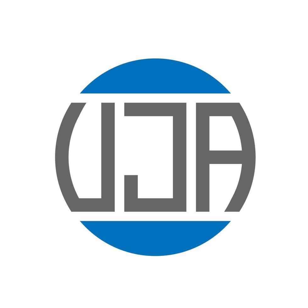 UJA letter logo design on white background. UJA creative initials circle logo concept. UJA letter design. vector