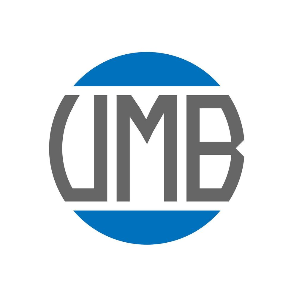 diseño de logotipo de letra umb sobre fondo blanco. concepto de logotipo de círculo de iniciales creativas de umb. diseño de letra umb. vector