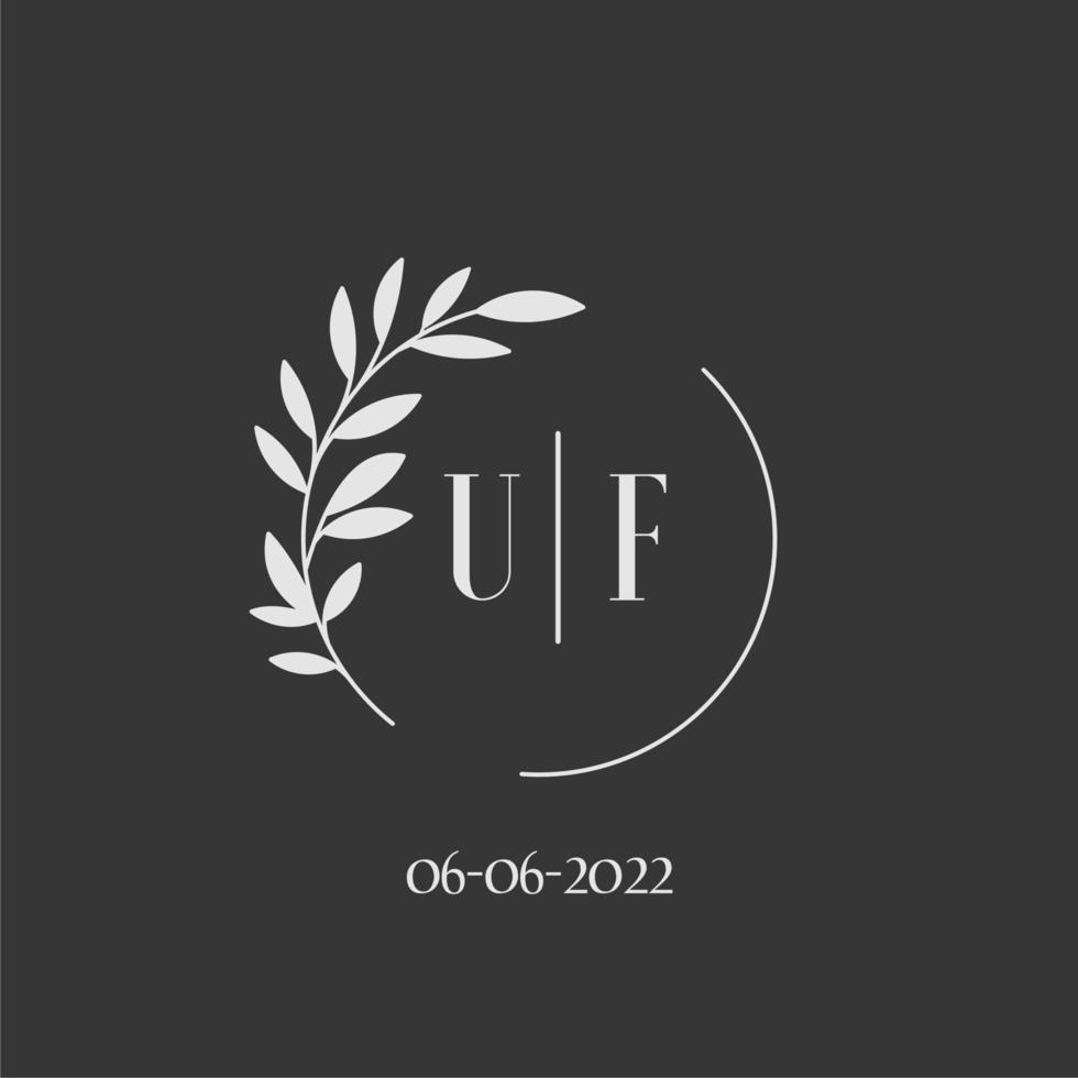 Initial letter UF wedding monogram logo design inspiration vector