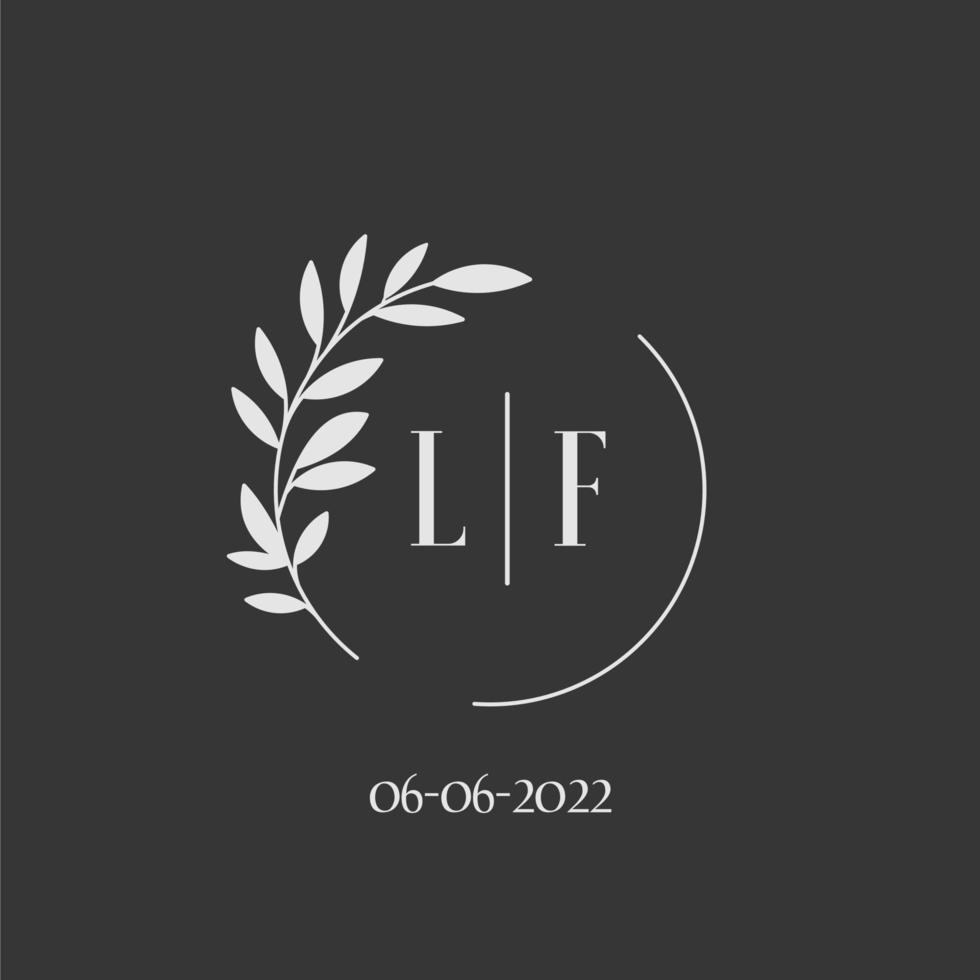 inspiración para el diseño del logotipo del monograma de la boda de la letra inicial lf vector