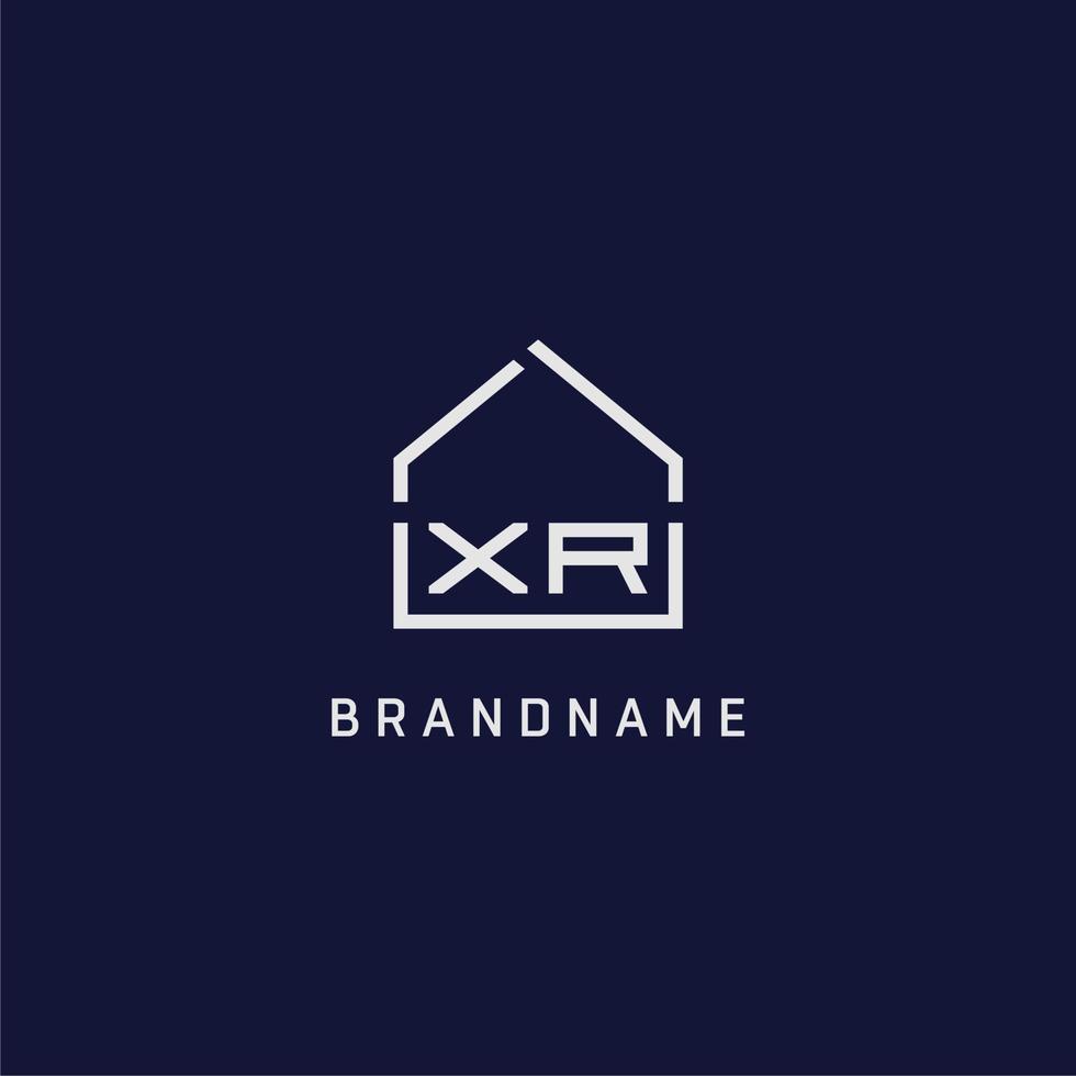 Initial letter XR roof real estate logo design ideas vector