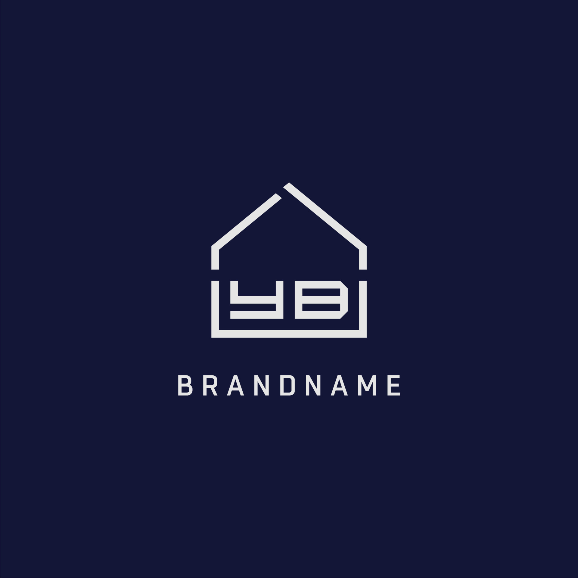 Initial letter YB roof real estate logo design ideas 15611710 Vector