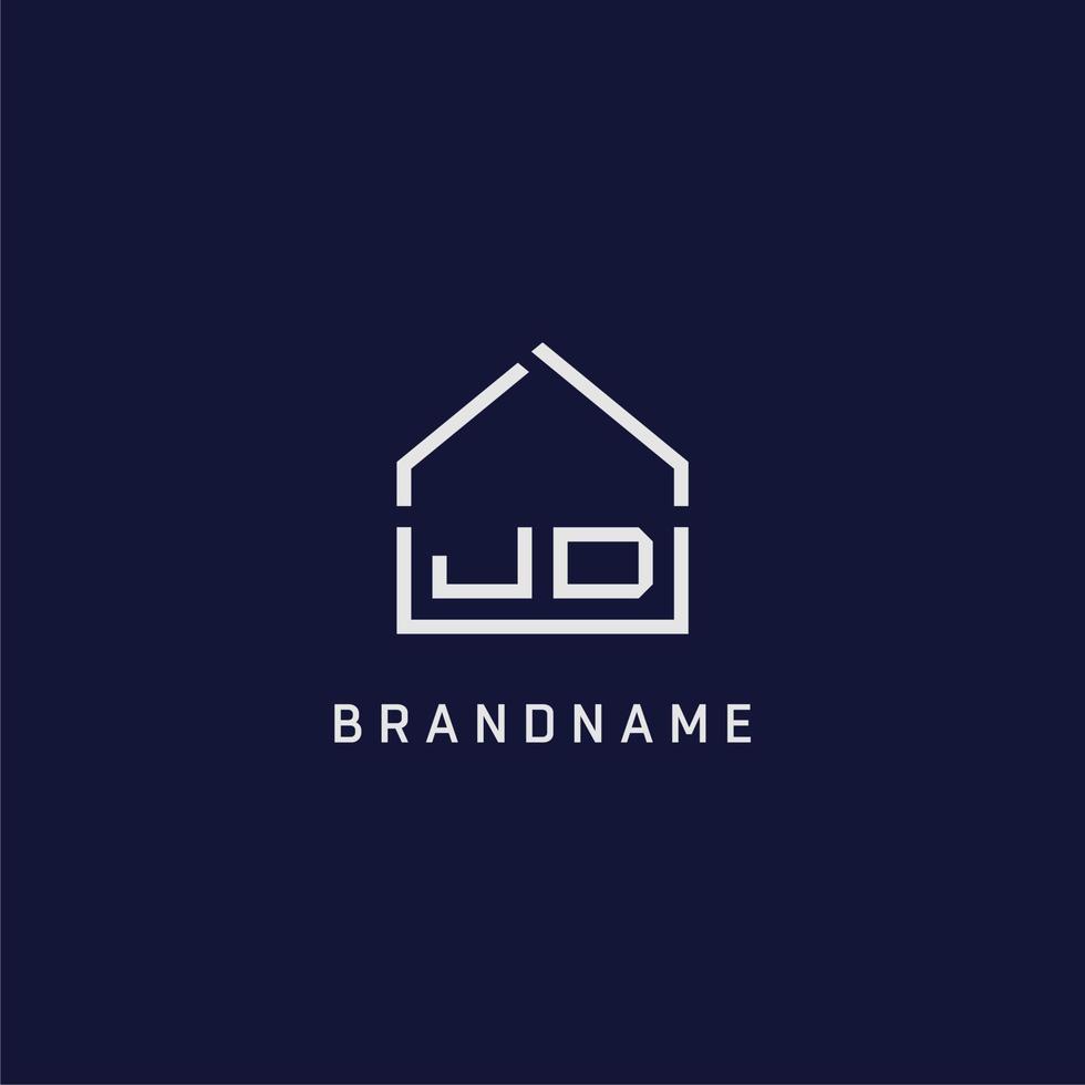 Initial letter JD roof real estate logo design ideas 15611942 Vector