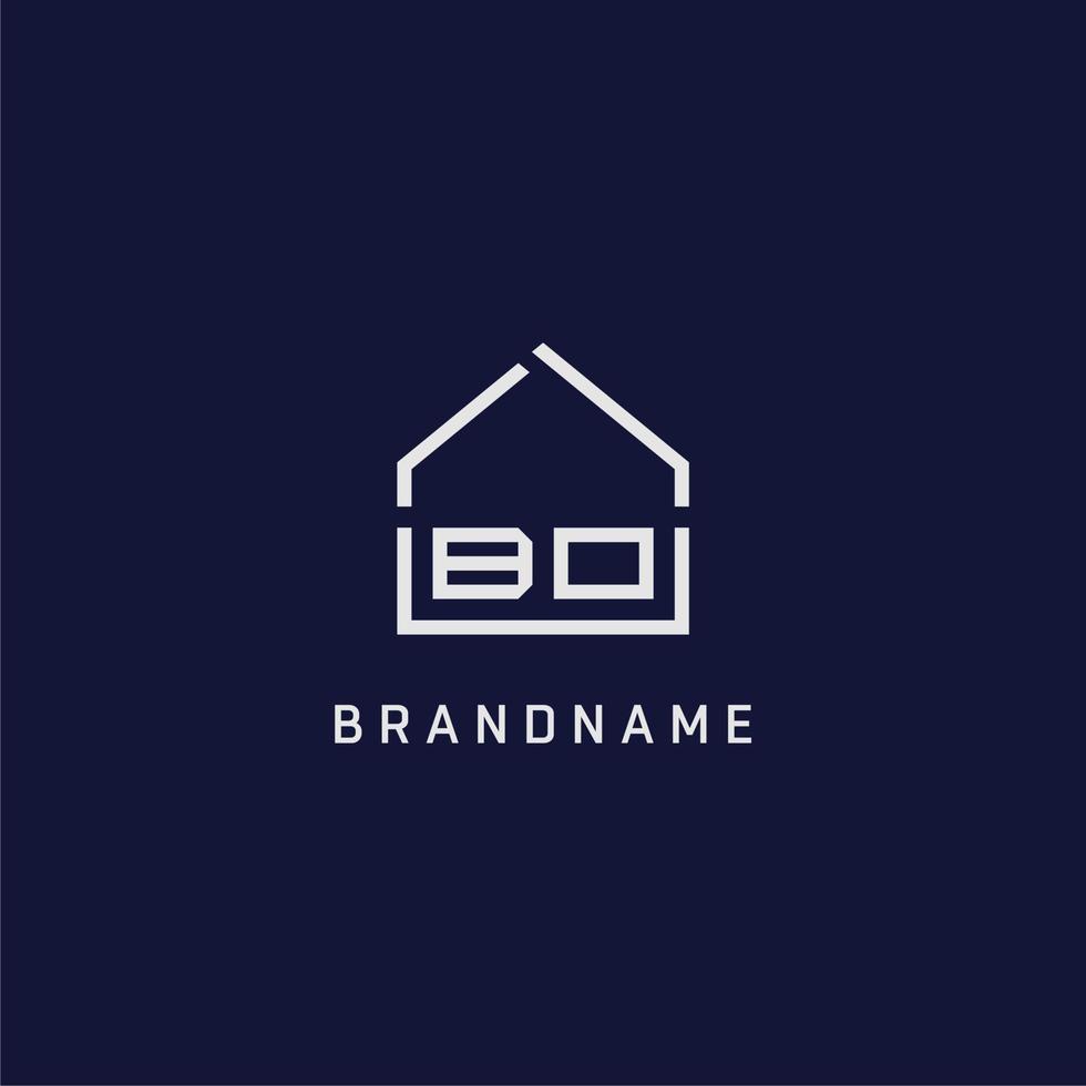 Initial letter BO roof real estate logo design ideas vector