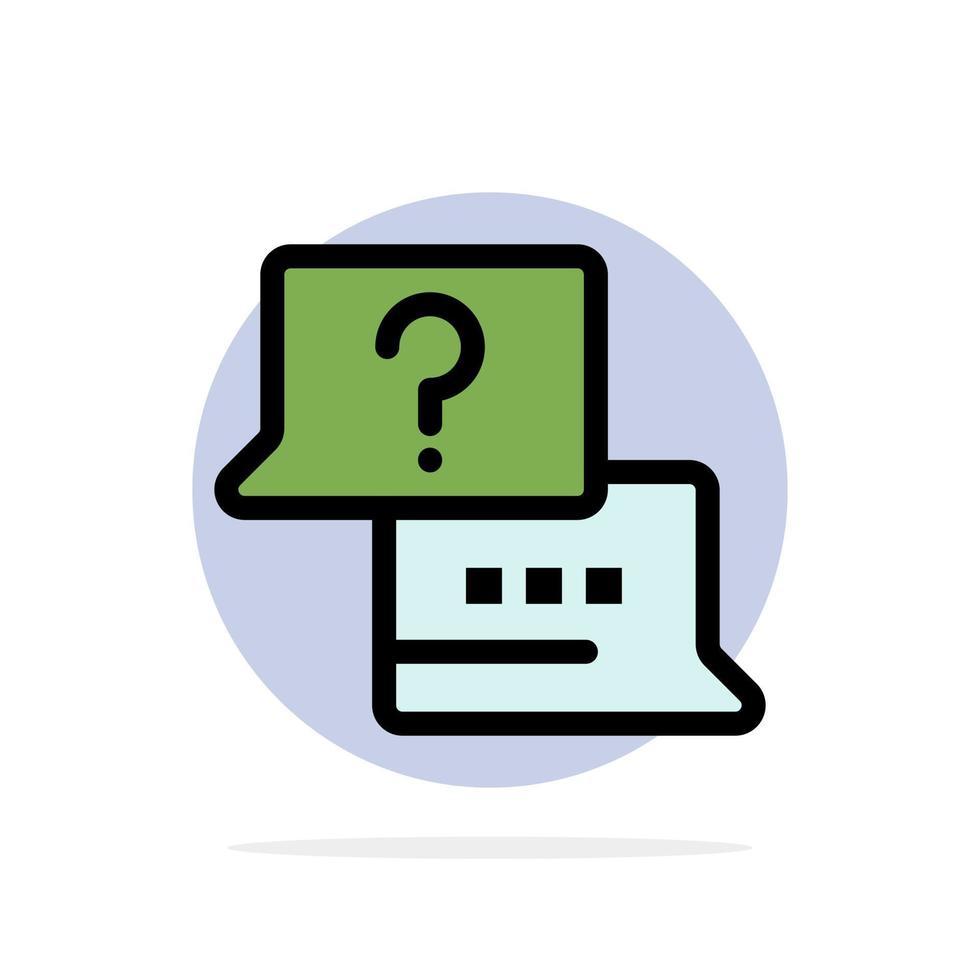 Job Find Laptop Chat Abstract Circle Background Flat color Icon vector