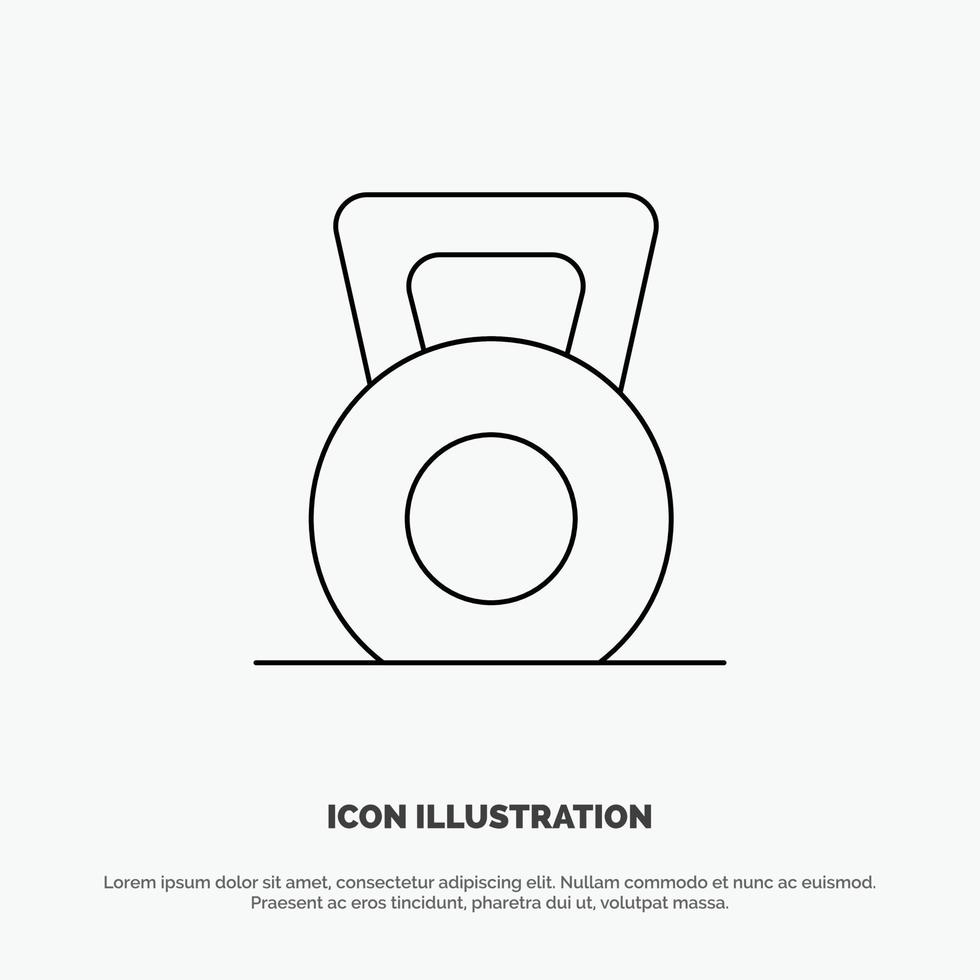 Dumbbell Fitness Gym Lift Line Icon Vector