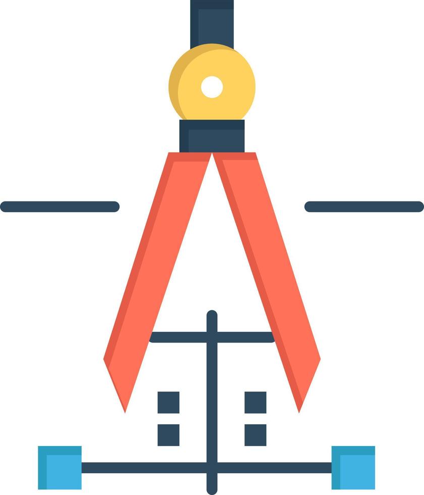 Compass Drawing Education Engineering  Flat Color Icon Vector icon banner Template