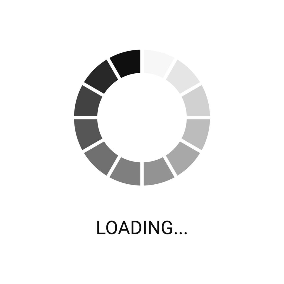 Loading progress tool. Data progressions download indicator set. Countdown icon vector