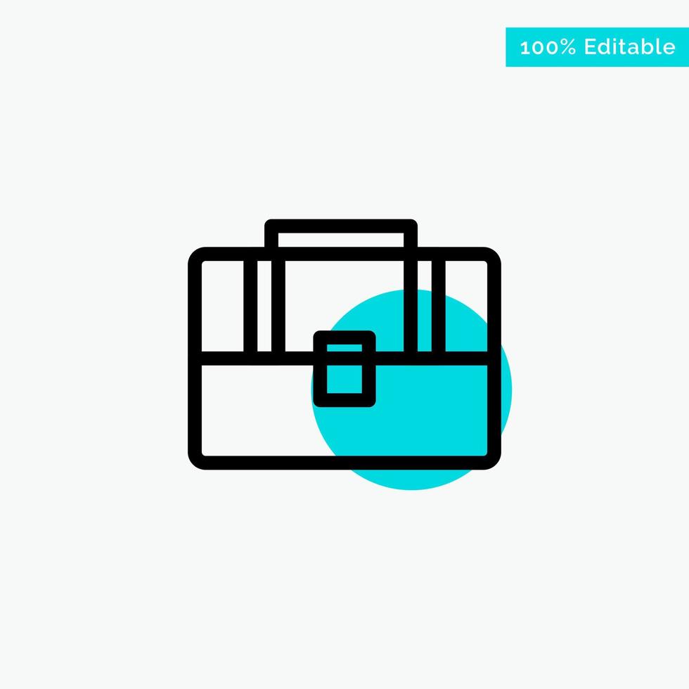 Bag Suitcase Case Handbag turquoise highlight circle point Vector icon