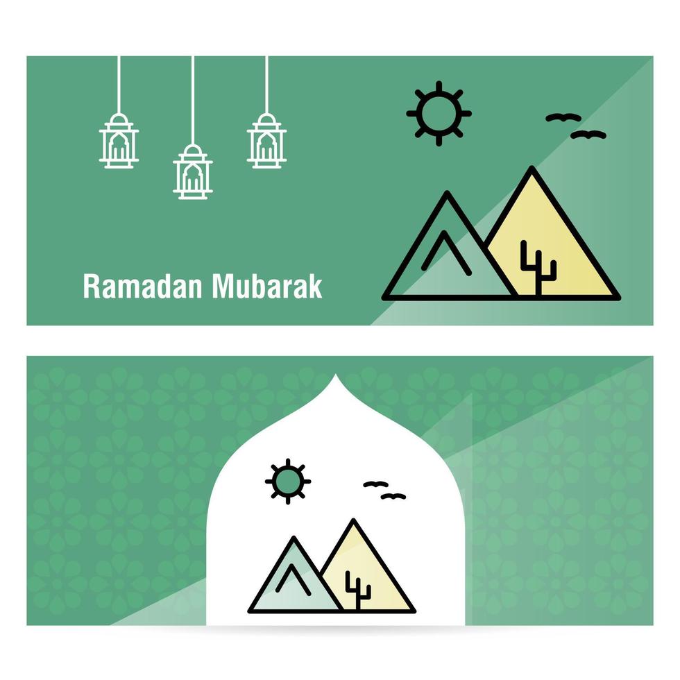 banner de concepto de ramadán kareem con patrones islámicos vector