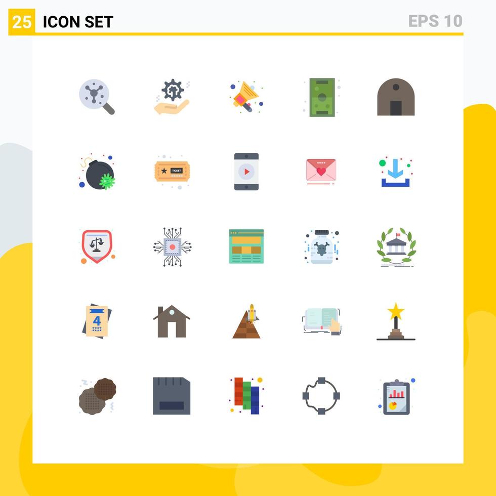 25 User Interface Flat Color Pack of modern Signs and Symbols of building play solution kids fun Editable Vector Design Elements