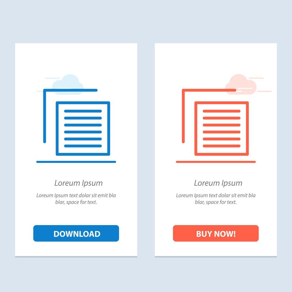 Document File User Interface  Blue and Red Download and Buy Now web Widget Card Template vector