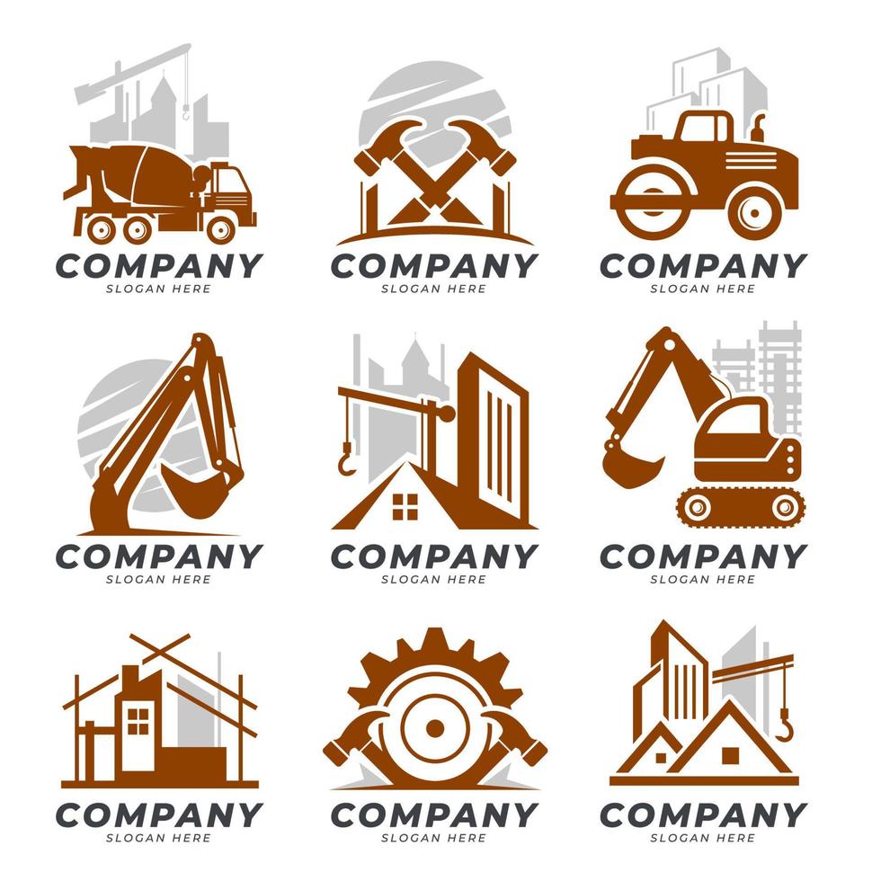 colección de logotipos de construcción vector