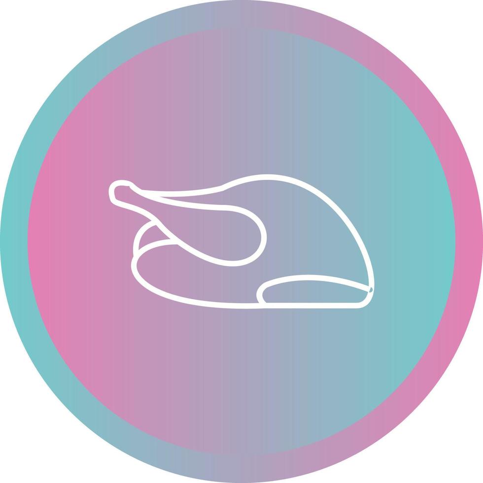 Unique Roasted Chicken Vector Line Icon