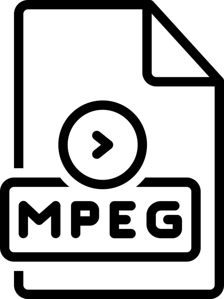 line icon for mpeg vector